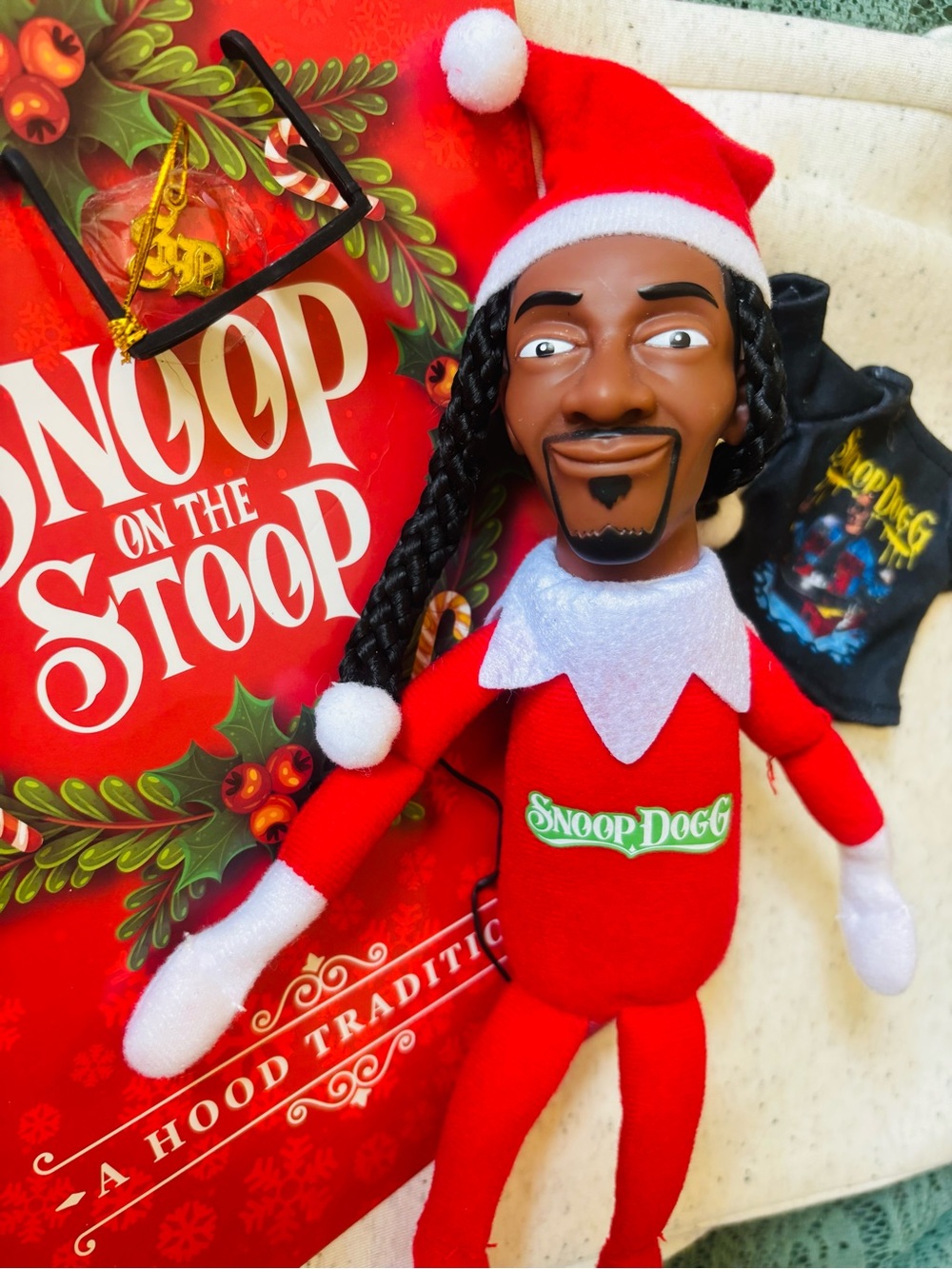 Snoop on the Stoop Plush Doll Christmas Elf Parody Snoop Dogg Holiday Decor